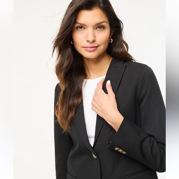 J Crew Blazer 12 Schoolboy Black Winter Wardrobe Cold Weather Layer - Picture 3 of 12